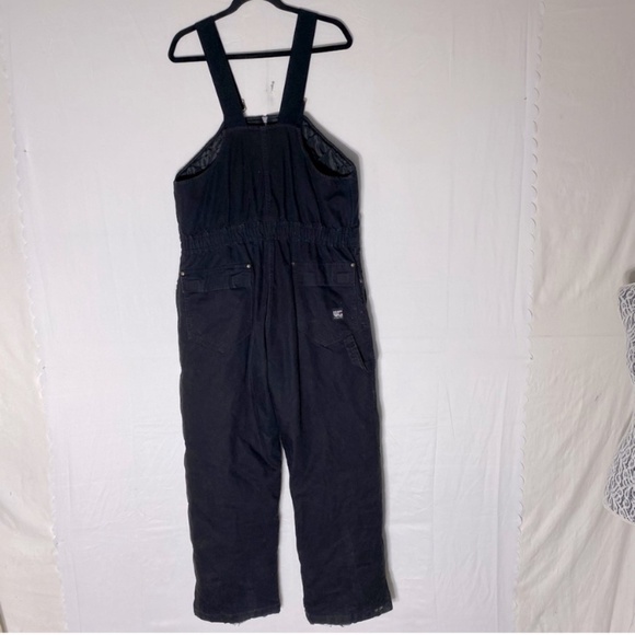 Work King Work Gear Insulated Black Canvas Winter Bib Overalls L - Picture 15 of 16